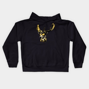 Deer DJ Bling Cool Funny Music Animal With Sunglasses And Headphones. Kids Hoodie